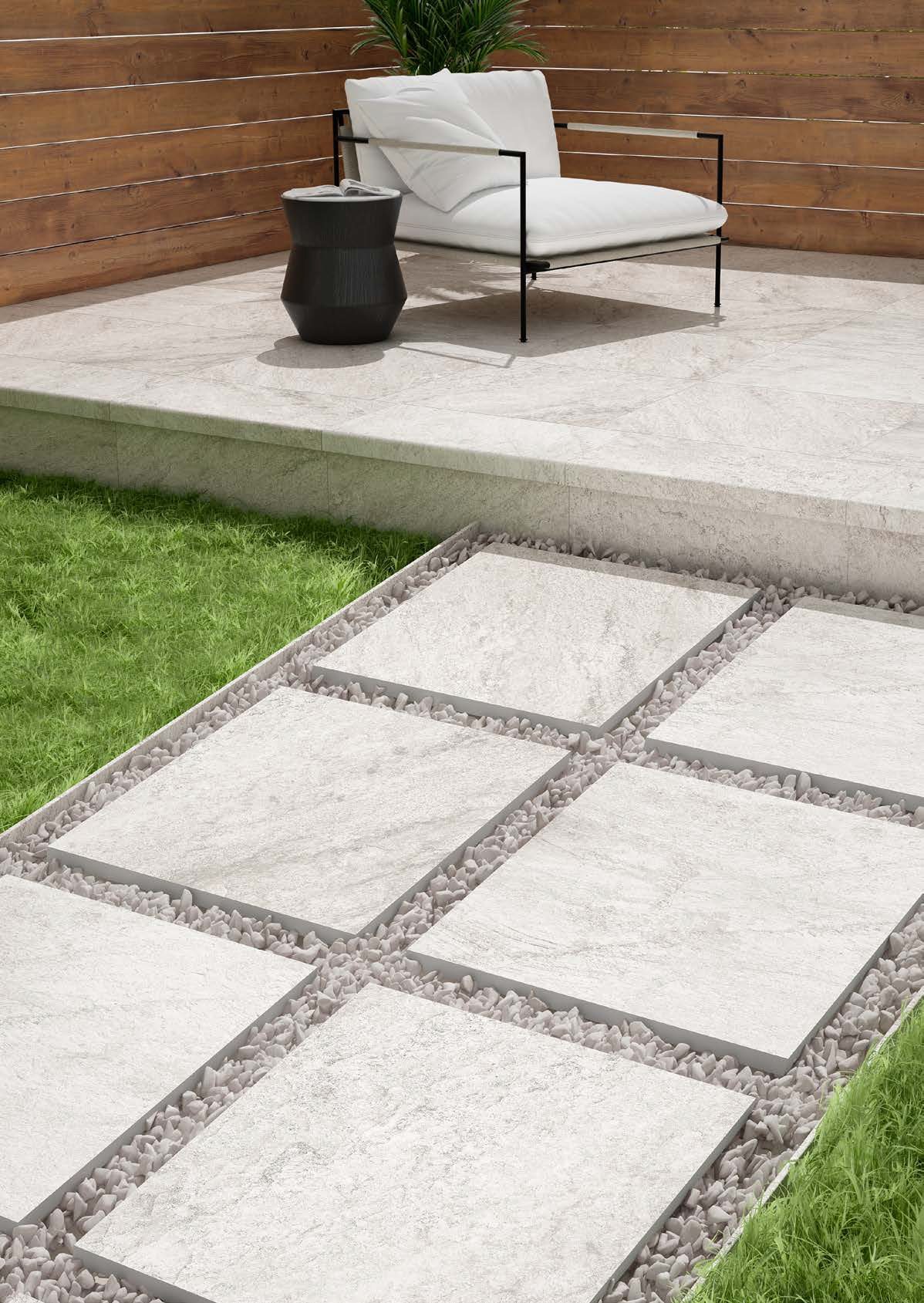 Ceramică de 20 mm montată flotant pe exterior, seria Evolution, format 60x60 — Gresmanc