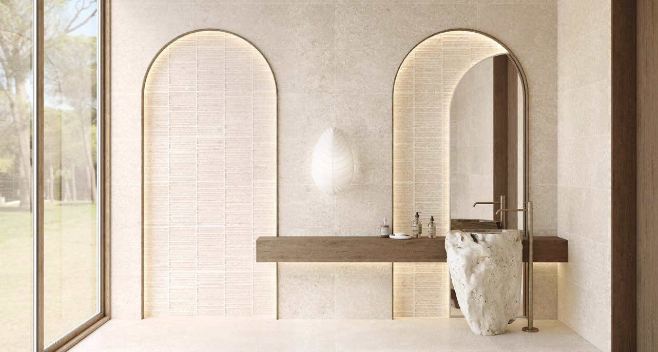 Faianță de format mare 40x120 cu decor, colecțiile Tibet și Kilda — Durstone