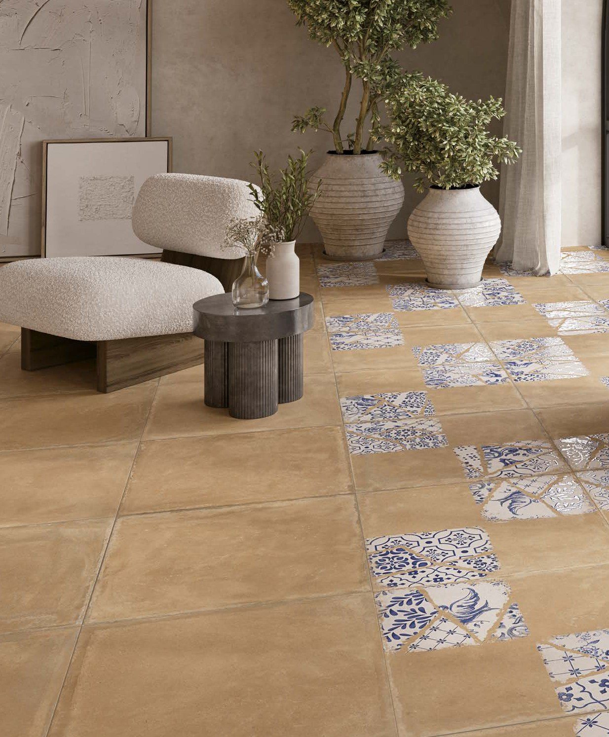 Gres porțelanat cu design artizanal mediteranean, colecția Natura Antico 60x60, finisaj mat — Fanal