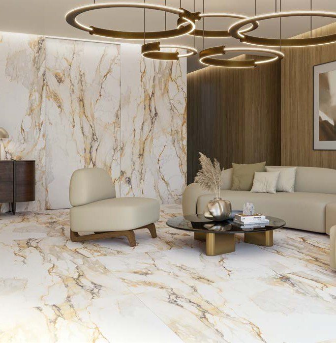 Lastre ceramice de format mare cu aspect de marmură, colecția Marmi Vecchio, finisaj natural — Durstone